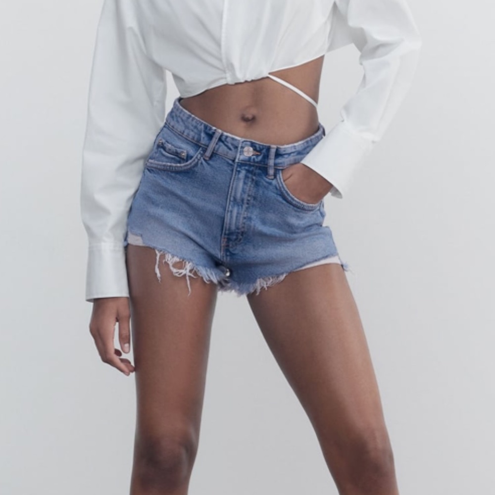 Zara Hi Rise Denim Shorts